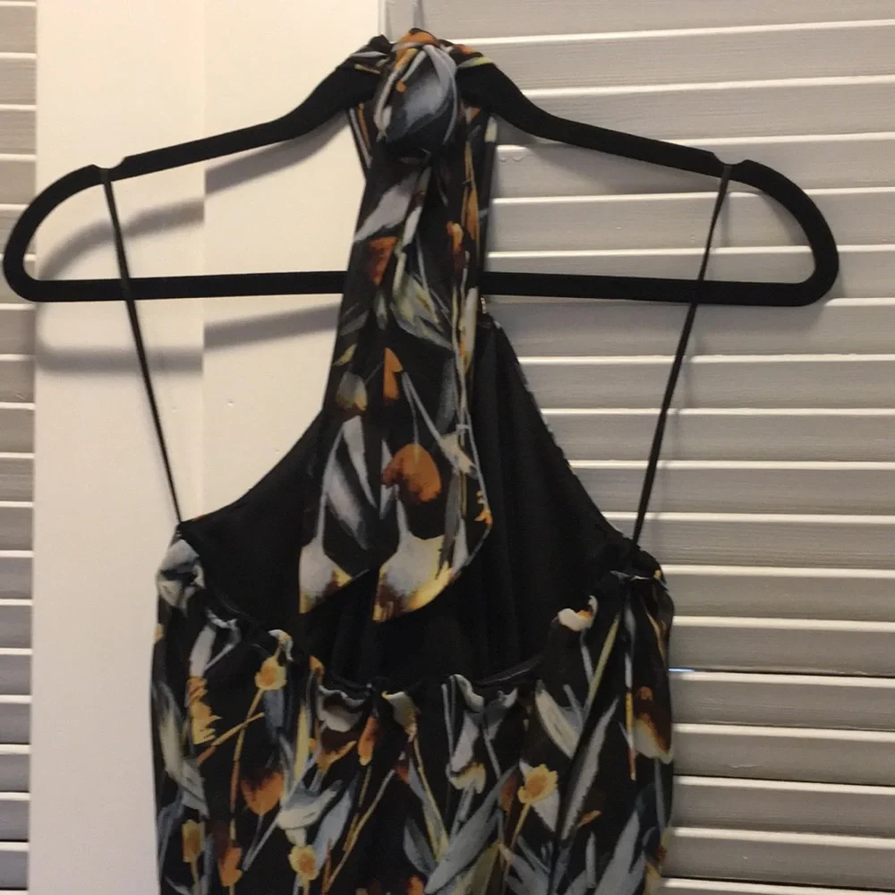 Thalia Sodi Women's Maxi Dress - Black and Gold Leaf Print - Picture 5 of 9